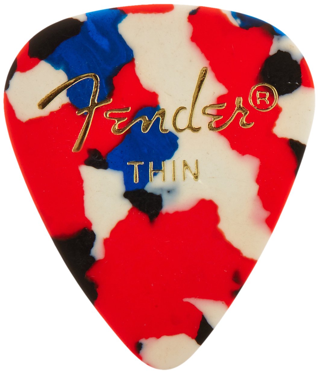 Fender Classic Celluloid Guitar Picks 351 Shape, Confetti, Thin, 144-Pack
